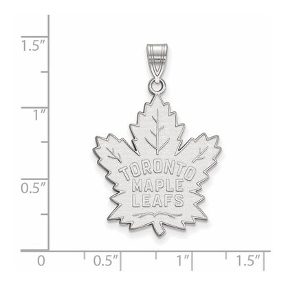 Sterlingsilber Rhodiniert Nhl Logoart Toronto Maple Leafs Extra Groß Anhänger