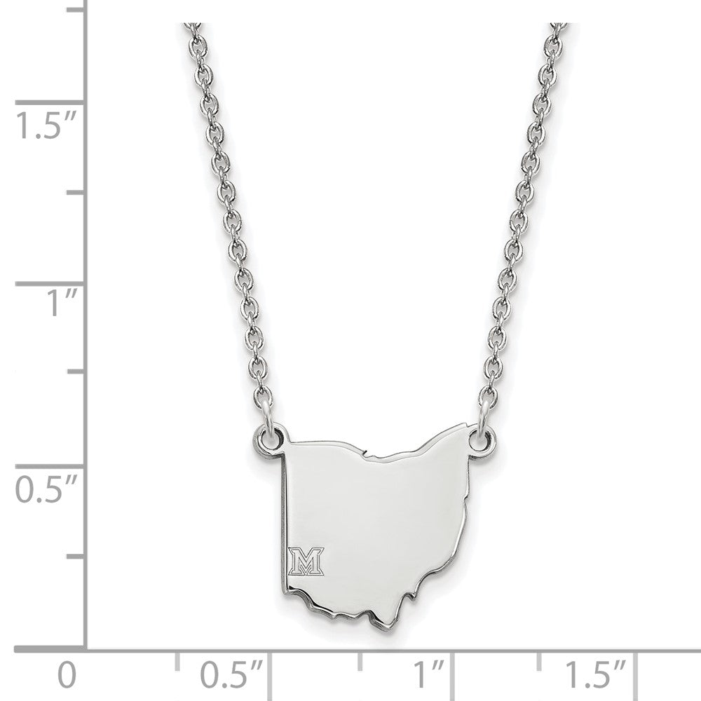 10K Weißgold Logoart Miami University Ohio Form 18 Zoll Halskette