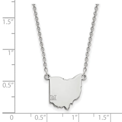 10K Weißgold Logoart Miami University Ohio Form 18 Zoll Halskette