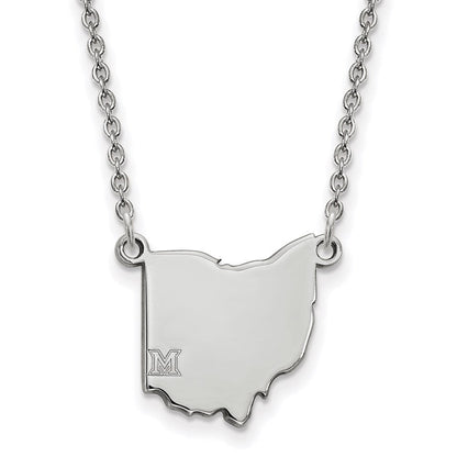 Sterlingsilber Rhodiniert Logoart Miami University Ohio Form 18 Zoll Halskette