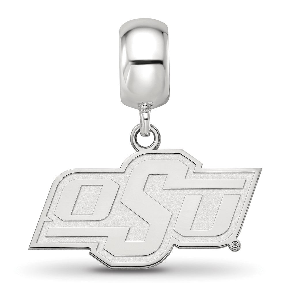 Sterlingsilber Rhodiniert Logoart Oklahoma State U. Klein Hängend Perle
