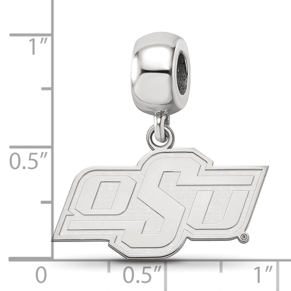 Sterlingsilber Rhodiniert Logoart Oklahoma State U. Klein Hängend Perle