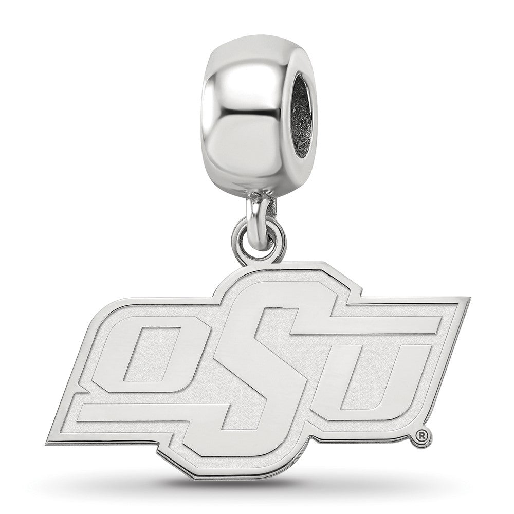 Sterlingsilber Rhodiniert Logoart Oklahoma State U. Klein Hängend Perle