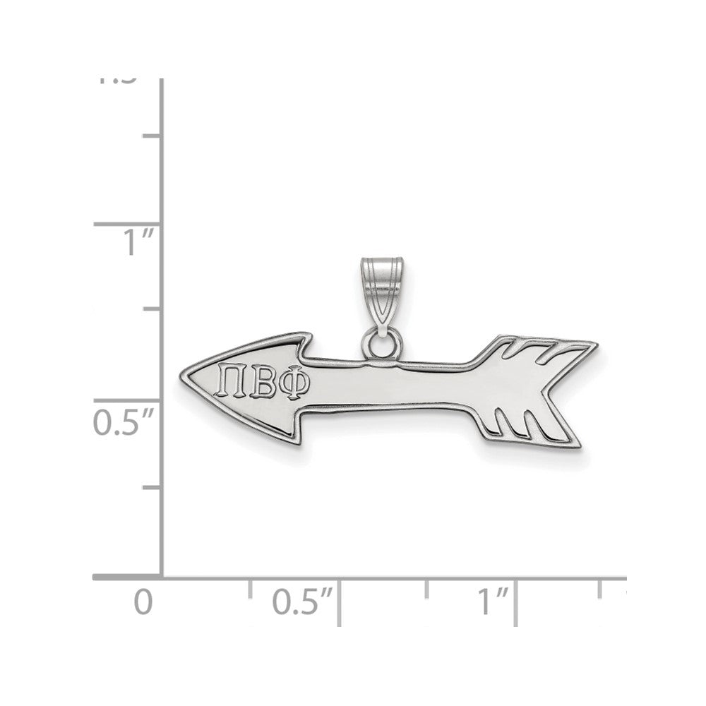 Sterlingsilber Rhodiniert Logoart Pi Beta Phi Sorority Symbol Klein Anhänger