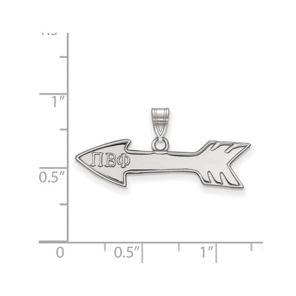 Sterlingsilber Rhodiniert Logoart Pi Beta Phi Sorority Symbol Klein Anhänger