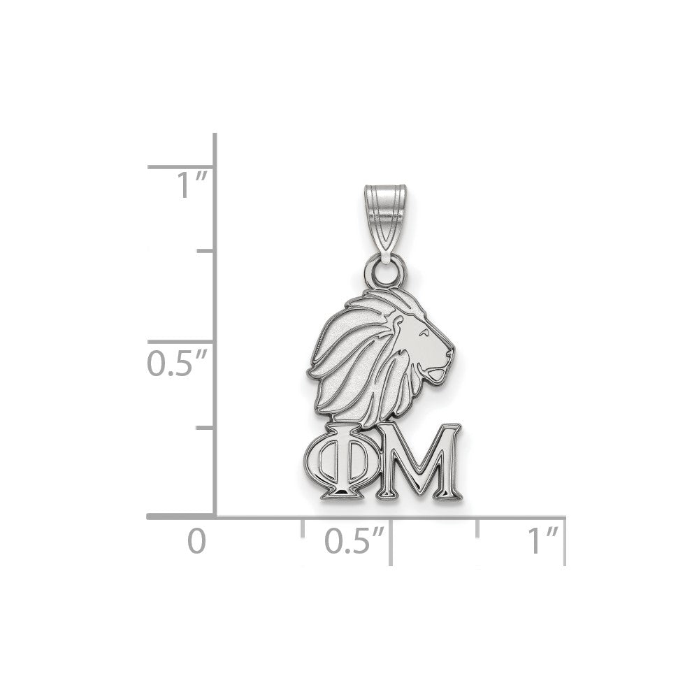 Sterlingsilber Rhodiniert Logoart Phi Mu Sorority Symbol Klein Anhänger