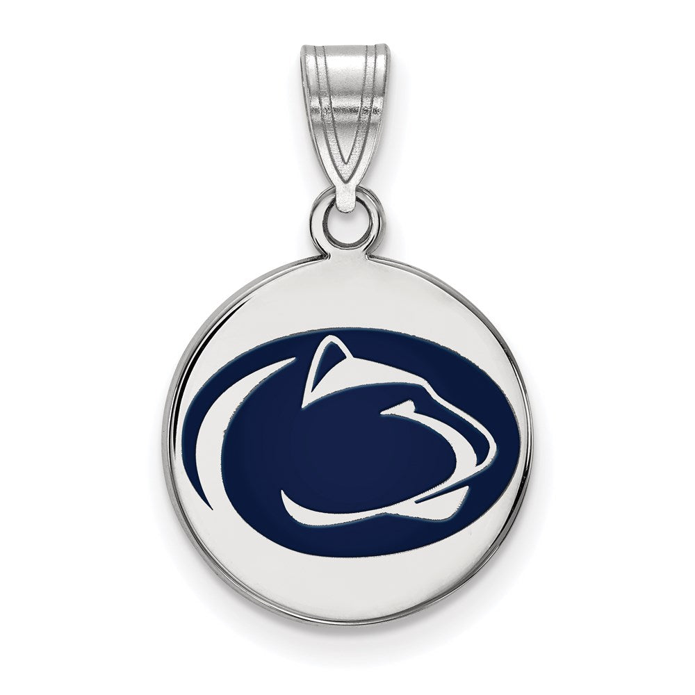 Sterlingsilber Rhodiniert Logoart Penn State University Löwe Mittel Emailliert Plättchen Anhänger