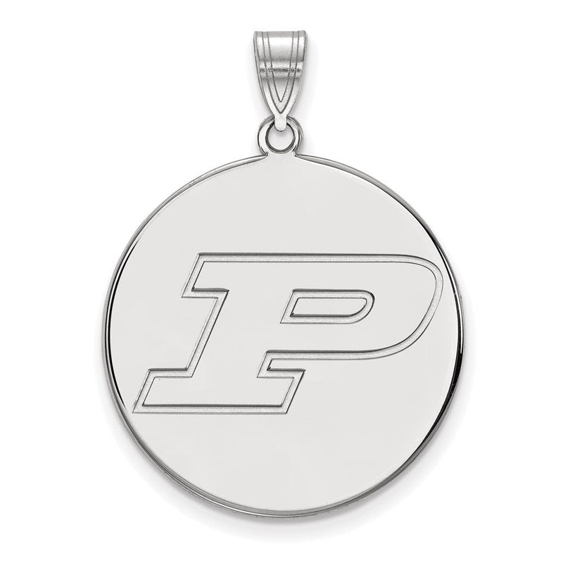 14K Weißgold Logoart Purdue University Buchstabe P Extra Groß Plättchen Anhänger