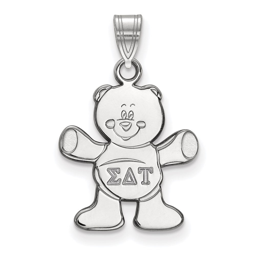 Sterlingsilber Rhodiniert Logoart Sigma Delta Tau Sorority Symbol Klein Anhänger