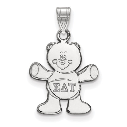 Sterlingsilber Rhodiniert Logoart Sigma Delta Tau Sorority Symbol Klein Anhänger