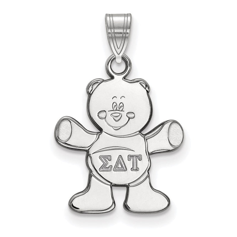 Sterlingsilber Rhodiniert Logoart Sigma Delta Tau Sorority Symbol Klein Anhänger