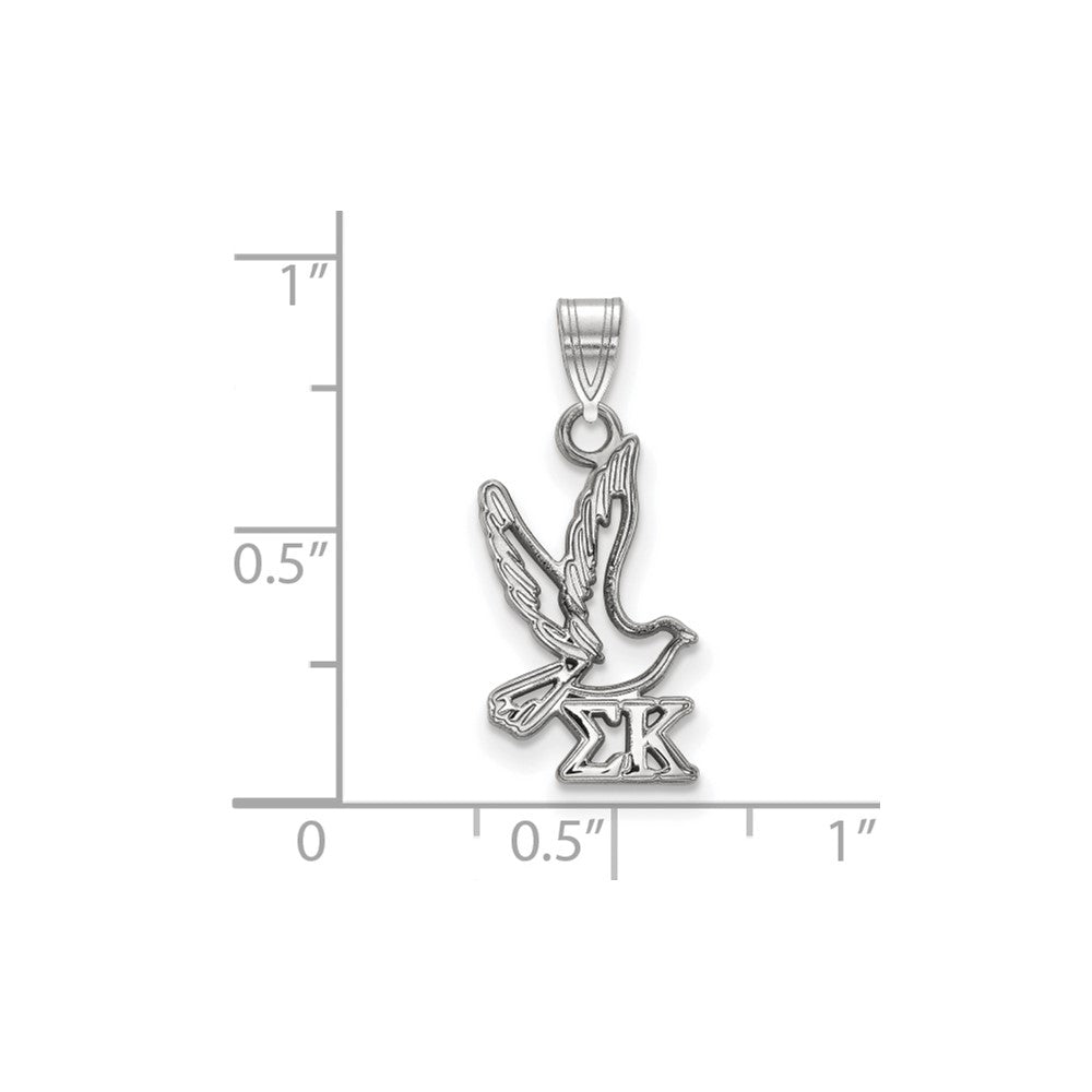 Sterlingsilber Rhodiniert Logoart Sigma Kappa Sorority Symbol Klein Anhänger