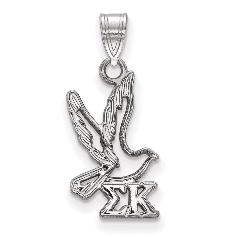 Sterlingsilber Rhodiniert Logoart Sigma Kappa Sorority Symbol Klein Anhänger