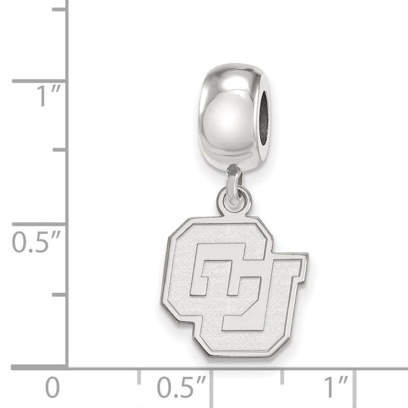 Sterlingsilber Rhodiniert Logoart U. Of Colorado Klein Hängend Perle