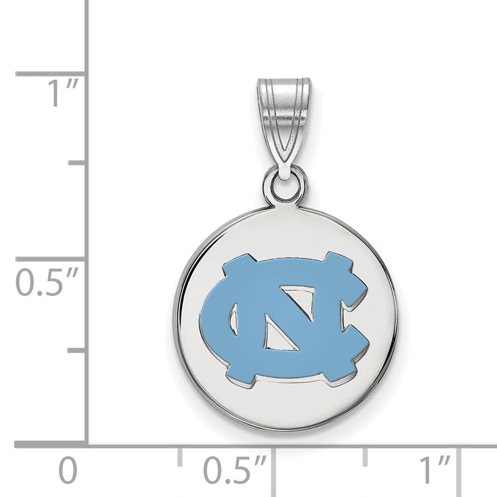 Sterlingsilber Rhodiniert Logoart University Of North Carolina N C Mittel Emailliert Plättchen Anhänger