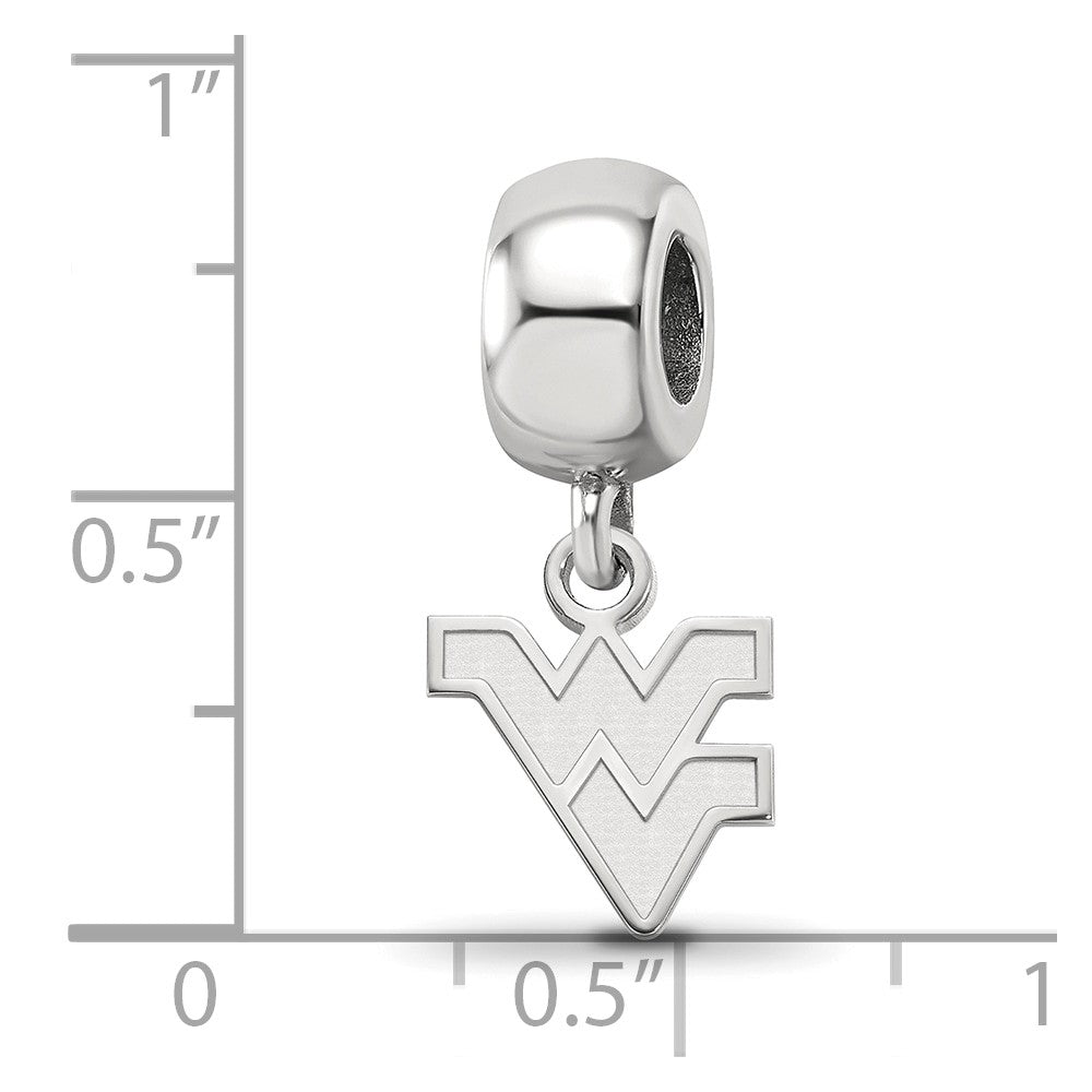 Sterlingsilber Rhodiniert Logoart West Virginia Universität. Xs Hängend Perle