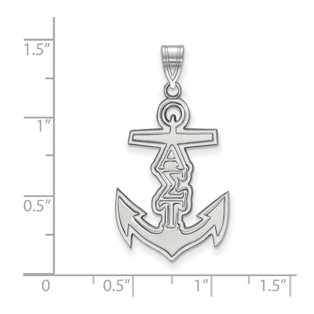 Sterlingsilber Rhodiniert Logoart Alpha Sigma Tau Sorority Symbol Mittel Anhänger