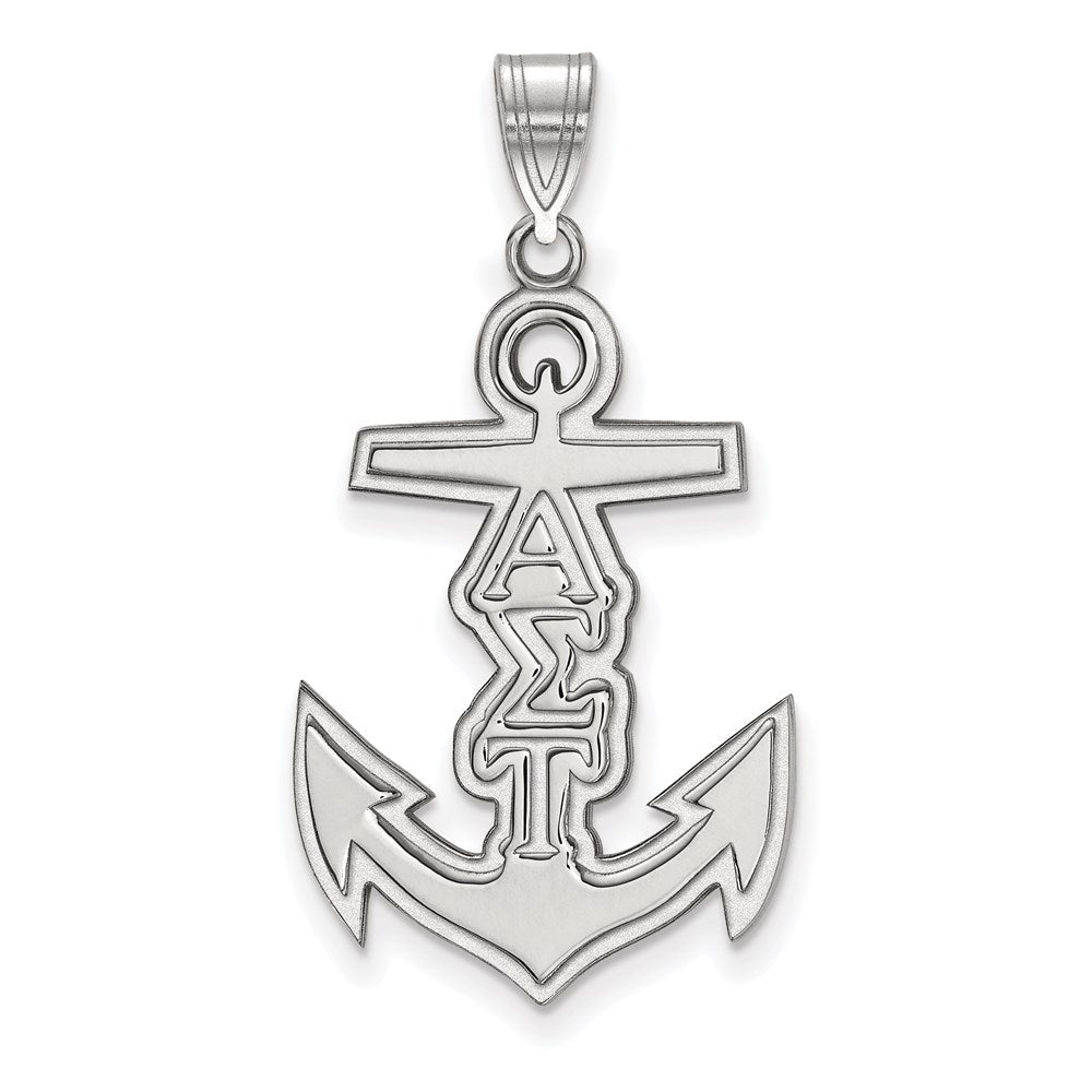 Sterlingsilber Rhodiniert Logoart Alpha Sigma Tau Sorority Symbol Mittel Anhänger