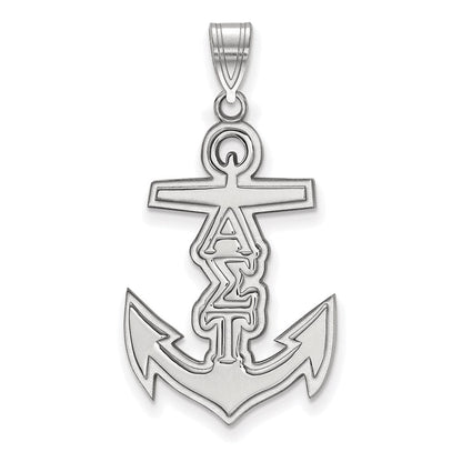 Sterlingsilber Rhodiniert Logoart Alpha Sigma Tau Sorority Symbol Mittel Anhänger