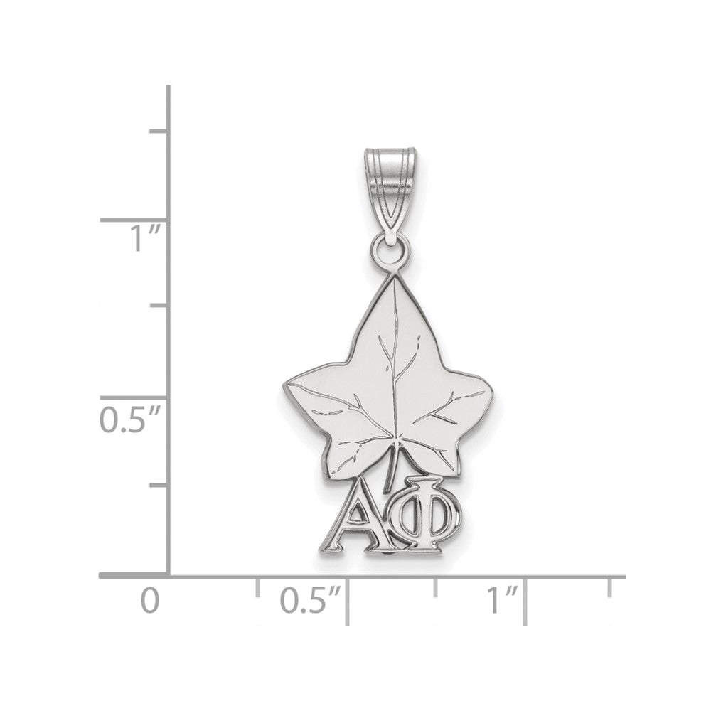 Sterlingsilber Rhodiniert Logoart Alpha Phi Sorority Symbol Mittel Anhänger