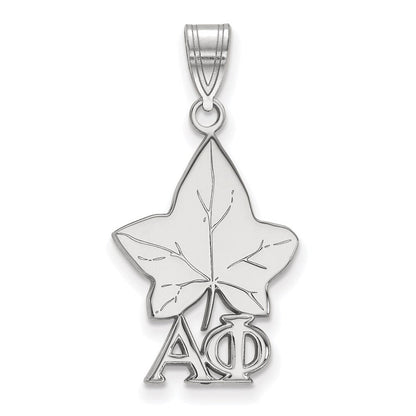 Sterlingsilber Rhodiniert Logoart Alpha Phi Sorority Symbol Mittel Anhänger