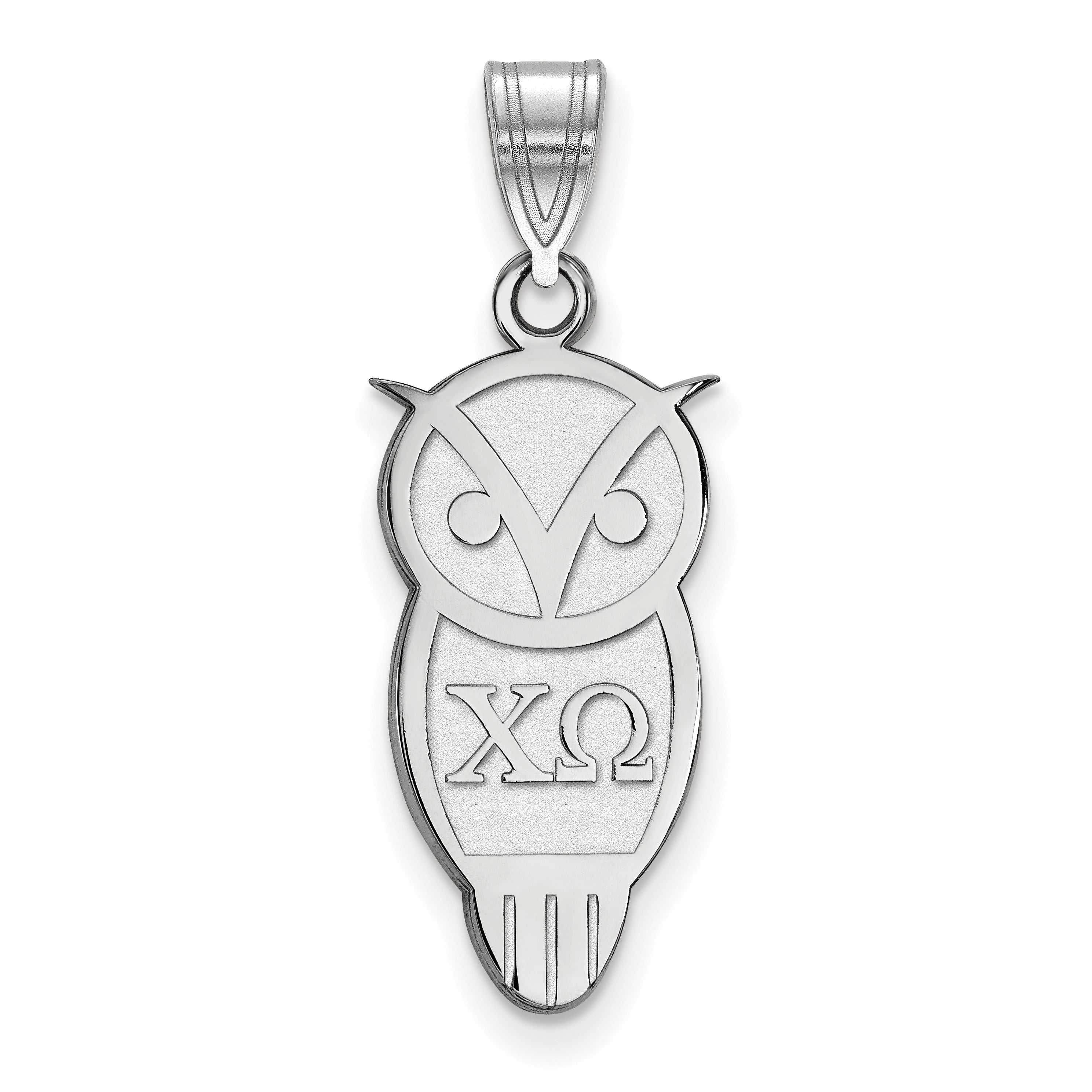 Sterlingsilber Rhodiniert Logoart Chi Omega Sorority Symbol Mittel Anhänger