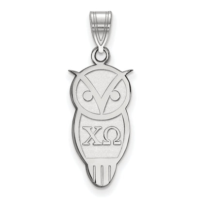 Sterlingsilber Rhodiniert Logoart Chi Omega Sorority Symbol Mittel Anhänger