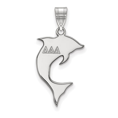 Sterlingsilber Rhodiniert Logoart Delta Sorority Symbol Mittel Anhänger