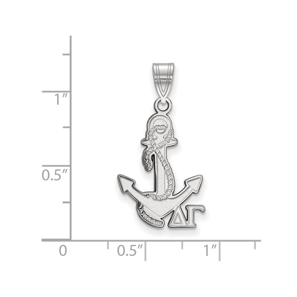 Sterlingsilber Rhodiniert Logoart Delta Gamma Sorority Symbol Mittel Anhänger