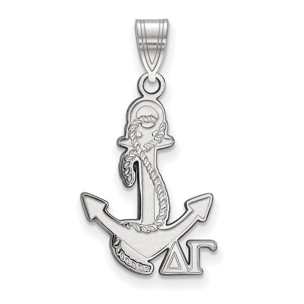 Sterlingsilber Rhodiniert Logoart Delta Gamma Sorority Symbol Mittel Anhänger