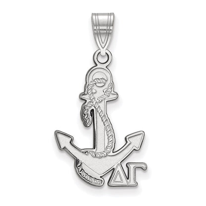 Sterlingsilber Rhodiniert Logoart Delta Gamma Sorority Symbol Mittel Anhänger