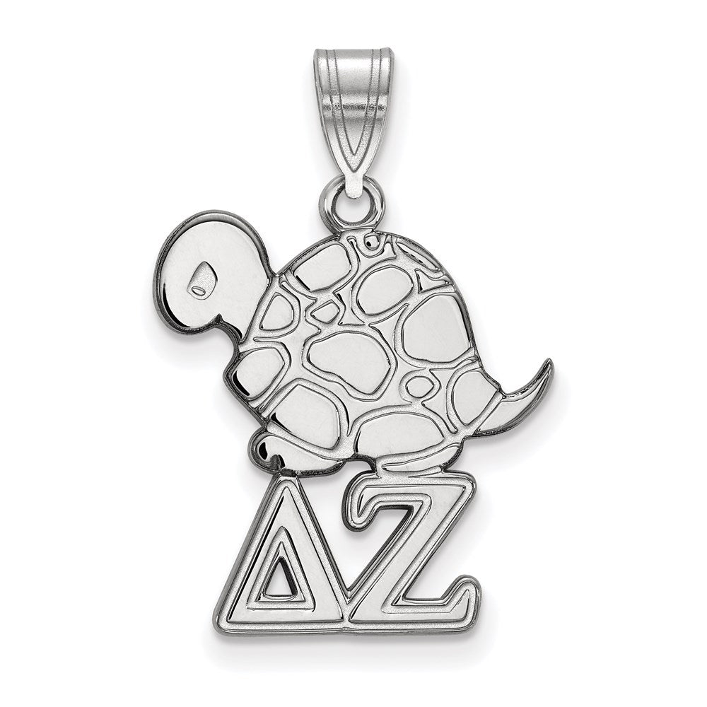 Sterlingsilber Rhodiniert Logoart Delta Zeta Sorority Symbol Mittel Anhänger