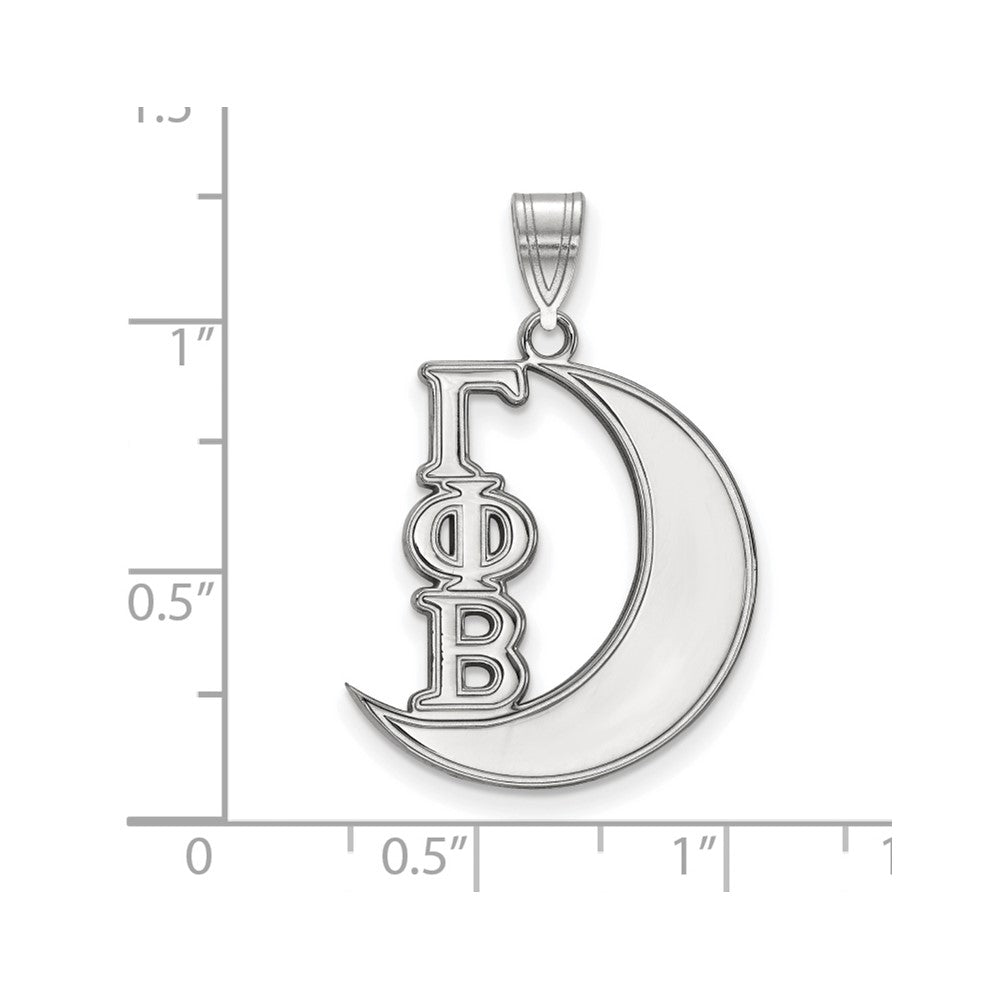 Sterlingsilber Rhodiniert Logoart Gamma Phi Beta Sorority Symbol Mittel Anhänger