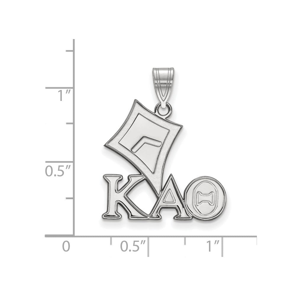 Sterlingsilber Rhodiniert Logoart Kappa Alpha Theta Sorority Symbol Mittel Anhänger
