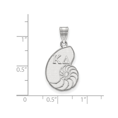 Sterlingsilber Rhodiniert Logoart Kappa Delta Sorority Symbol Mittel Anhänger