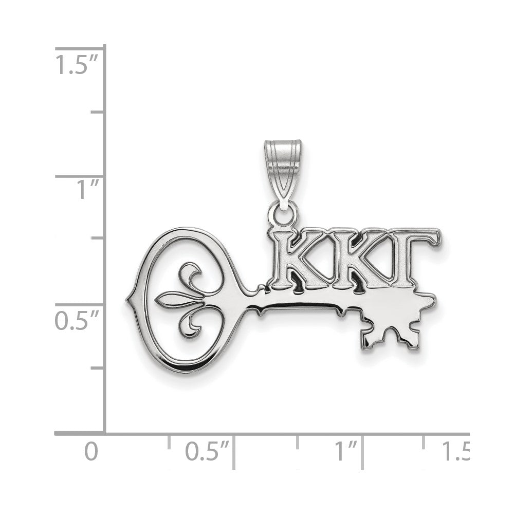 Sterlingsilber Rhodiniert Logoart Kappa Gamma Sorority Symbol Mittel Anhänger