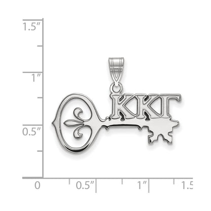 Sterlingsilber Rhodiniert Logoart Kappa Gamma Sorority Symbol Mittel Anhänger