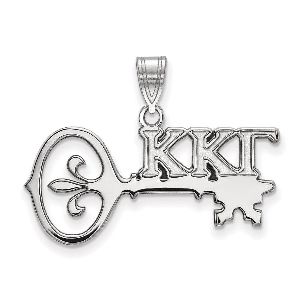 Sterlingsilber Rhodiniert Logoart Kappa Gamma Sorority Symbol Mittel Anhänger