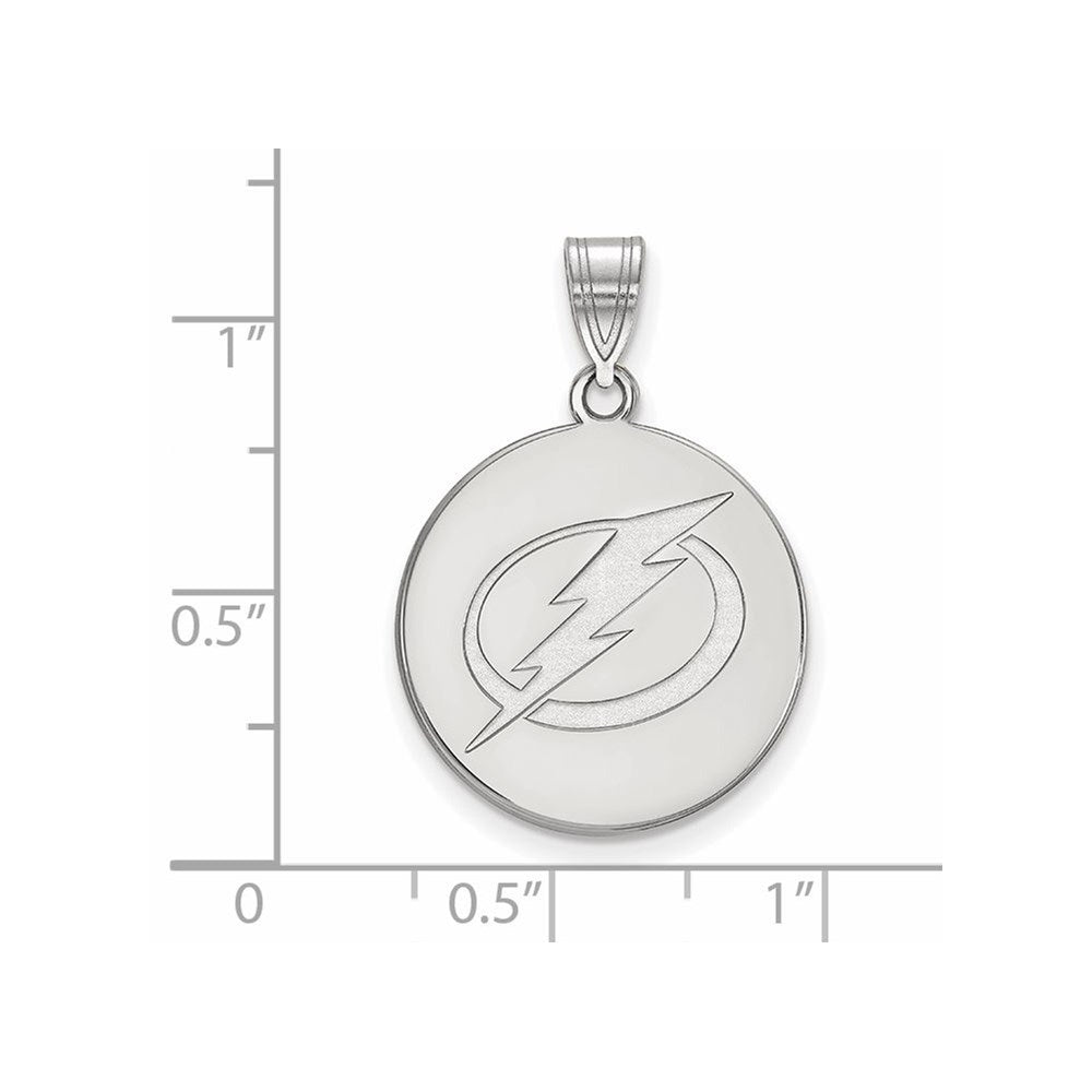 Sterlingsilber Rhodiniert Nhl Logoart Tampa Bay Blitz Groß Plättchen Anhänger