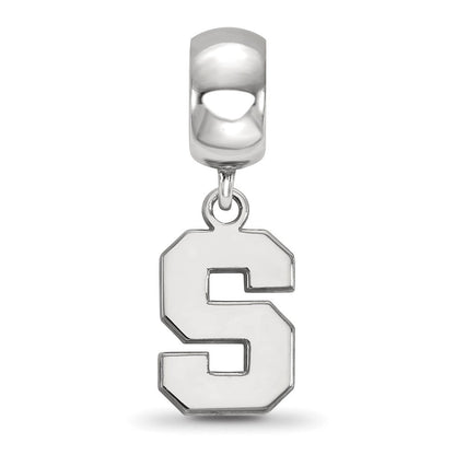 Sterlingsilber Rhodiniert Logoart Michigan State U. Klein Hängend Perle
