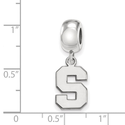 Sterlingsilber Rhodiniert Logoart Michigan State U. Klein Hängend Perle