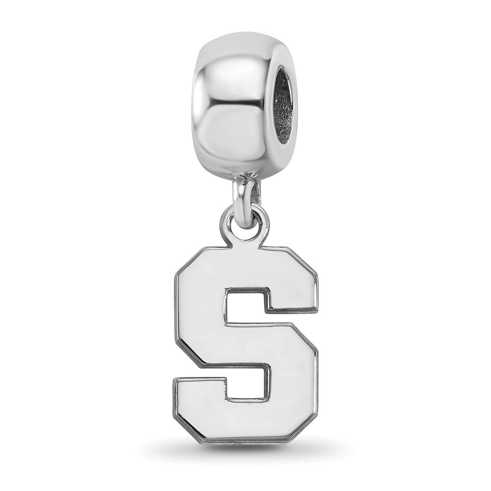 Sterlingsilber Rhodiniert Logoart Michigan State U. Klein Hängend Perle