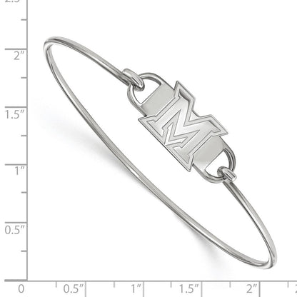 Sterlingsilber Rhodiniert Logoart Miami University Ohio Buchstabe M Klein Mittig 7 Zoll Draht Armreif