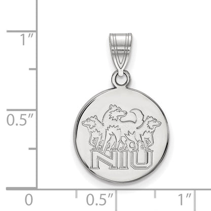 10K Weißgold Logoart Northern Illinois University N I U mit Huskies Mittel Plättchen Anhänger