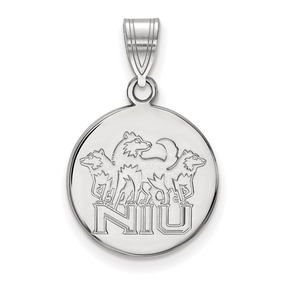 10K Weißgold Logoart Northern Illinois University N I U mit Huskies Mittel Plättchen Anhänger
