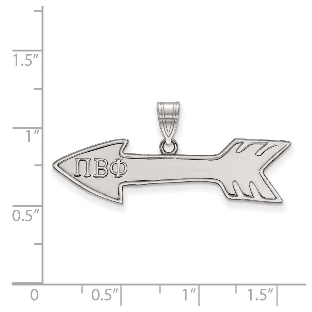 Sterlingsilber Rhodiniert Logoart Pi Beta Phi Sorority Symbol Mittel Anhänger