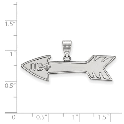 Sterlingsilber Rhodiniert Logoart Pi Beta Phi Sorority Symbol Mittel Anhänger