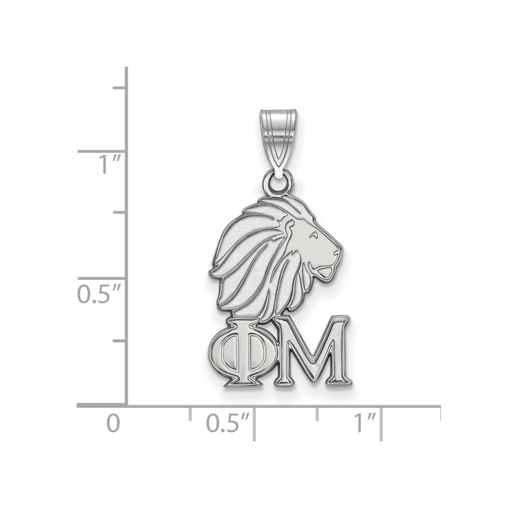 Sterlingsilber Rhodiniert Logoart Phi Mu Sorority Symbol Mittel Anhänger