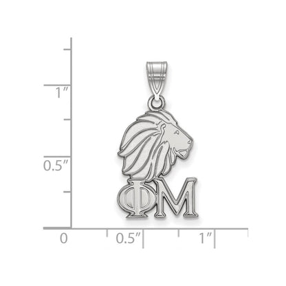 Sterlingsilber Rhodiniert Logoart Phi Mu Sorority Symbol Mittel Anhänger