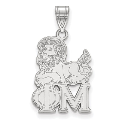 Sterlingsilber Rhodiniert Logoart Phi Mu Sorority Symbol Mittel Anhänger